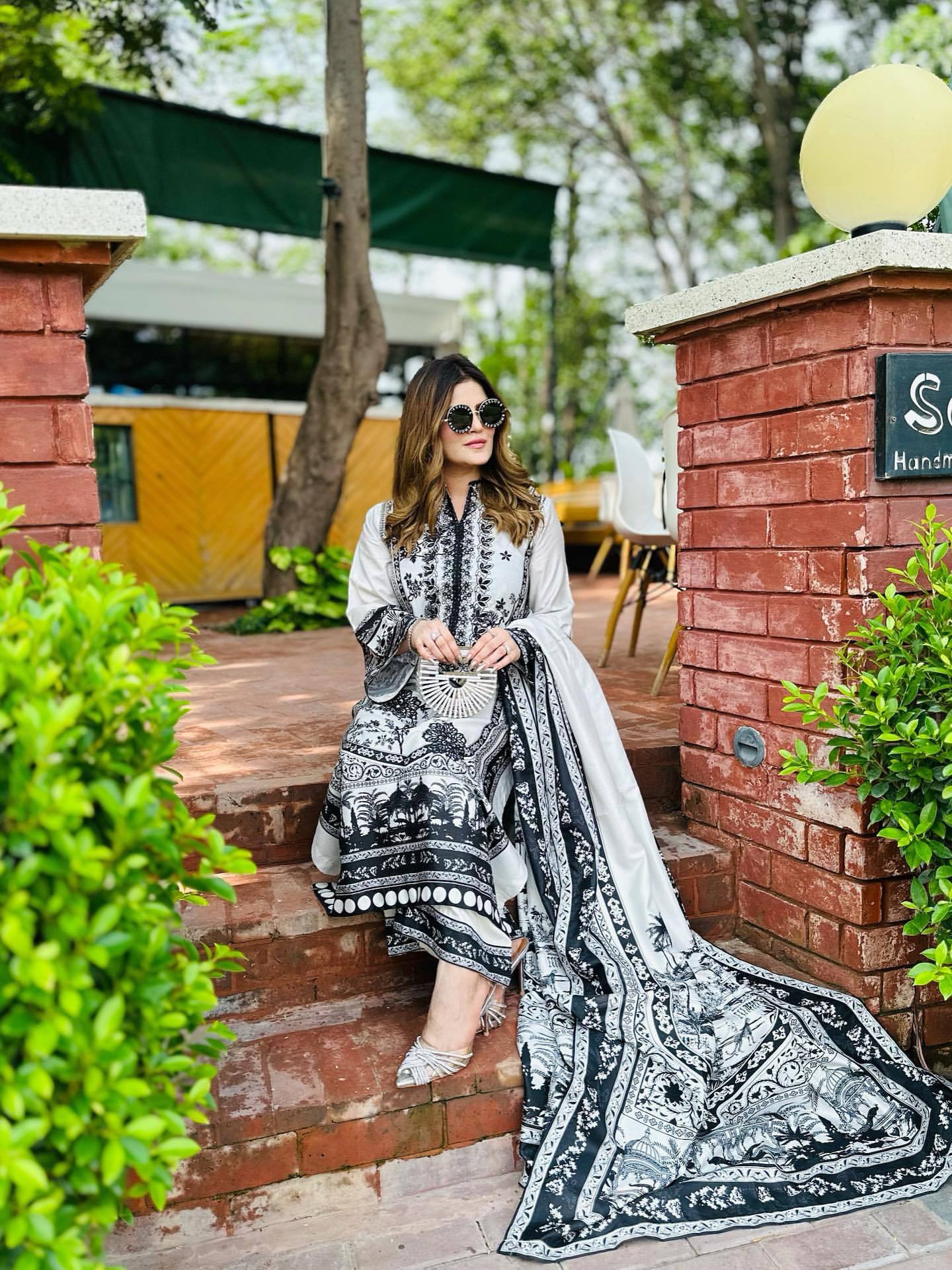Ravishing White Satin Digital Print Co-Ord Set