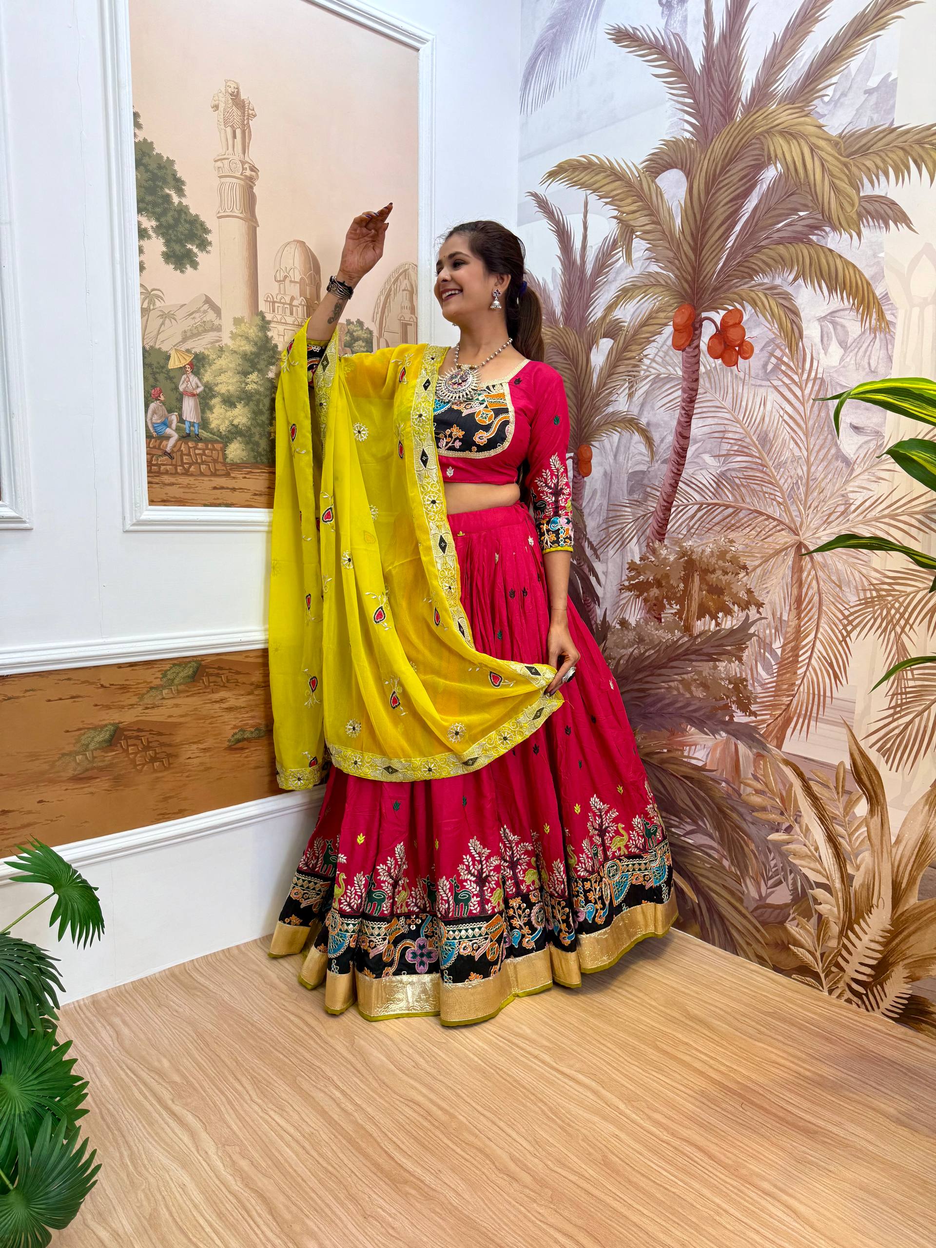 Lovely Black Rayon Embroidery Work Lehenga Choli