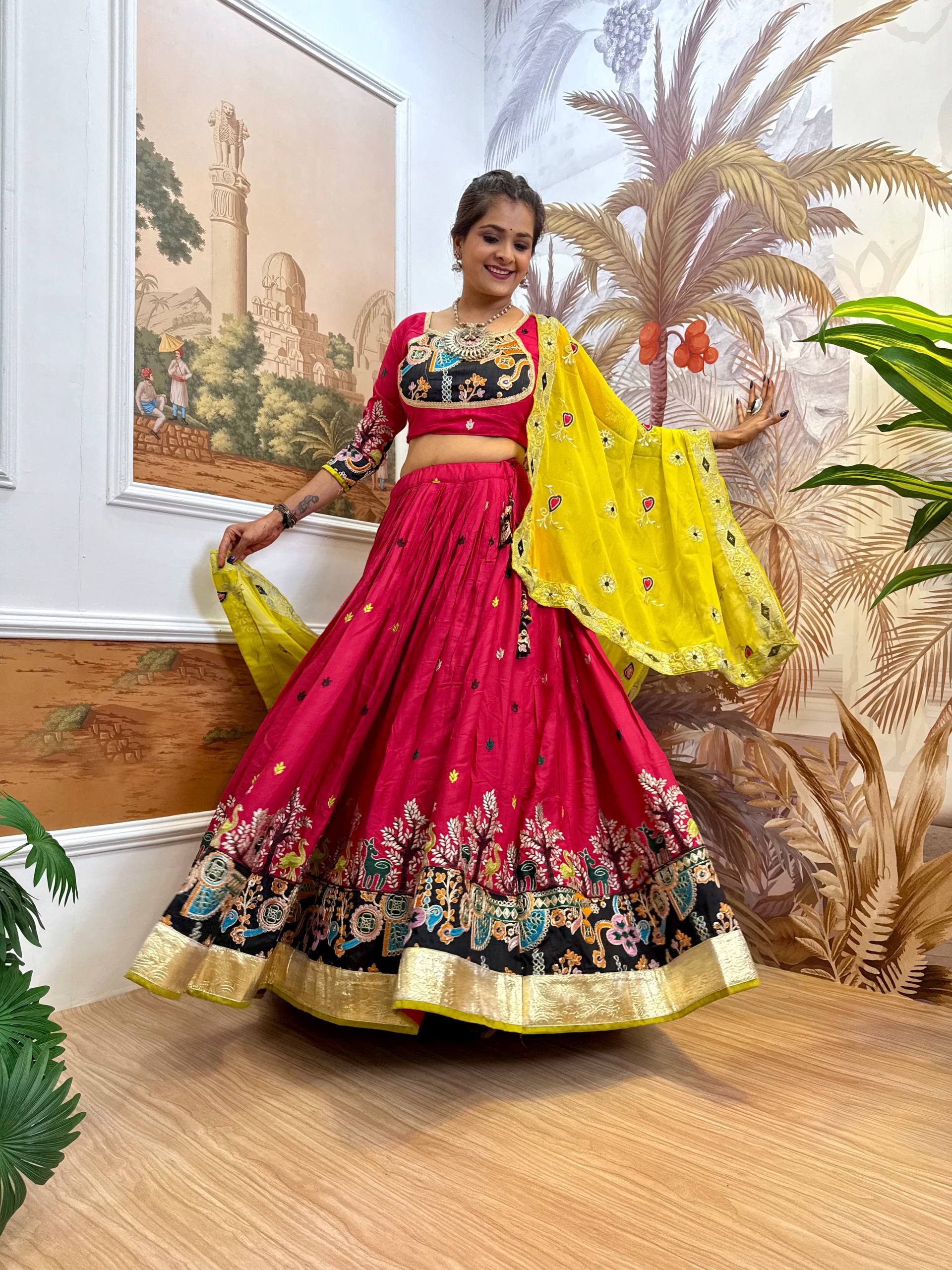 Lovely Black Rayon Embroidery Work Lehenga Choli