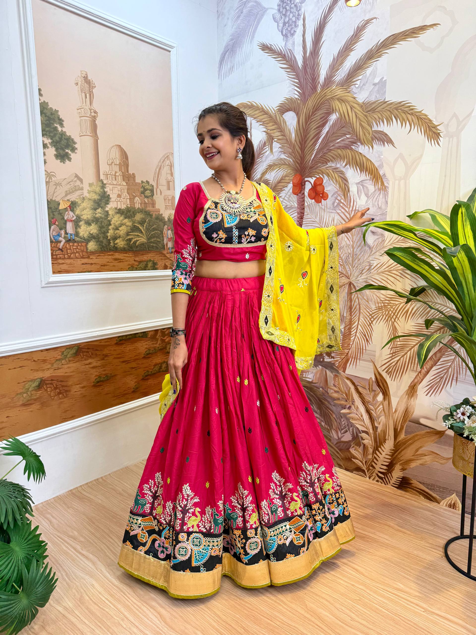 Lovely Black Rayon Embroidery Work Lehenga Choli