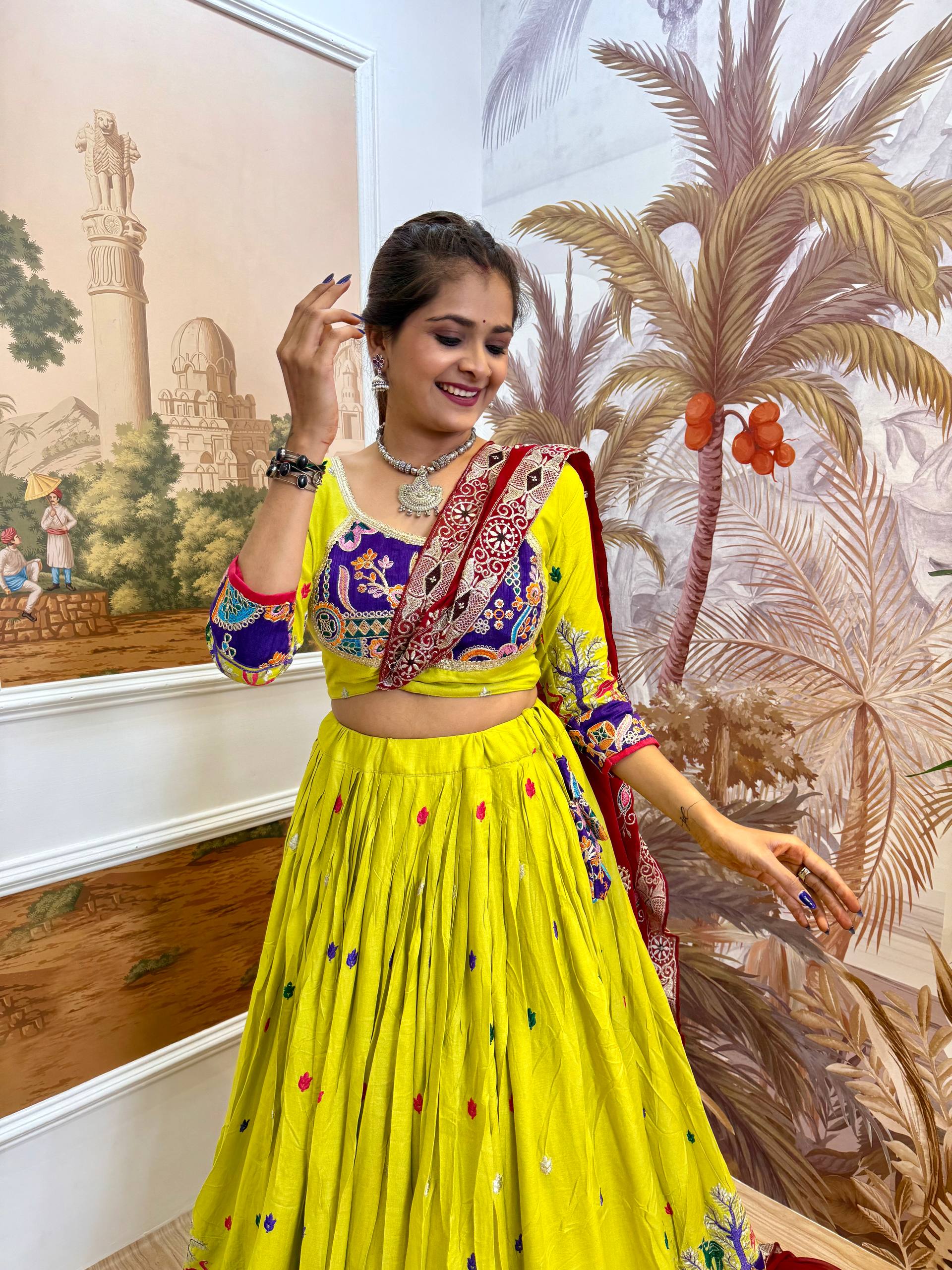 Lovely Black Rayon Embroidery Work Lehenga Choli