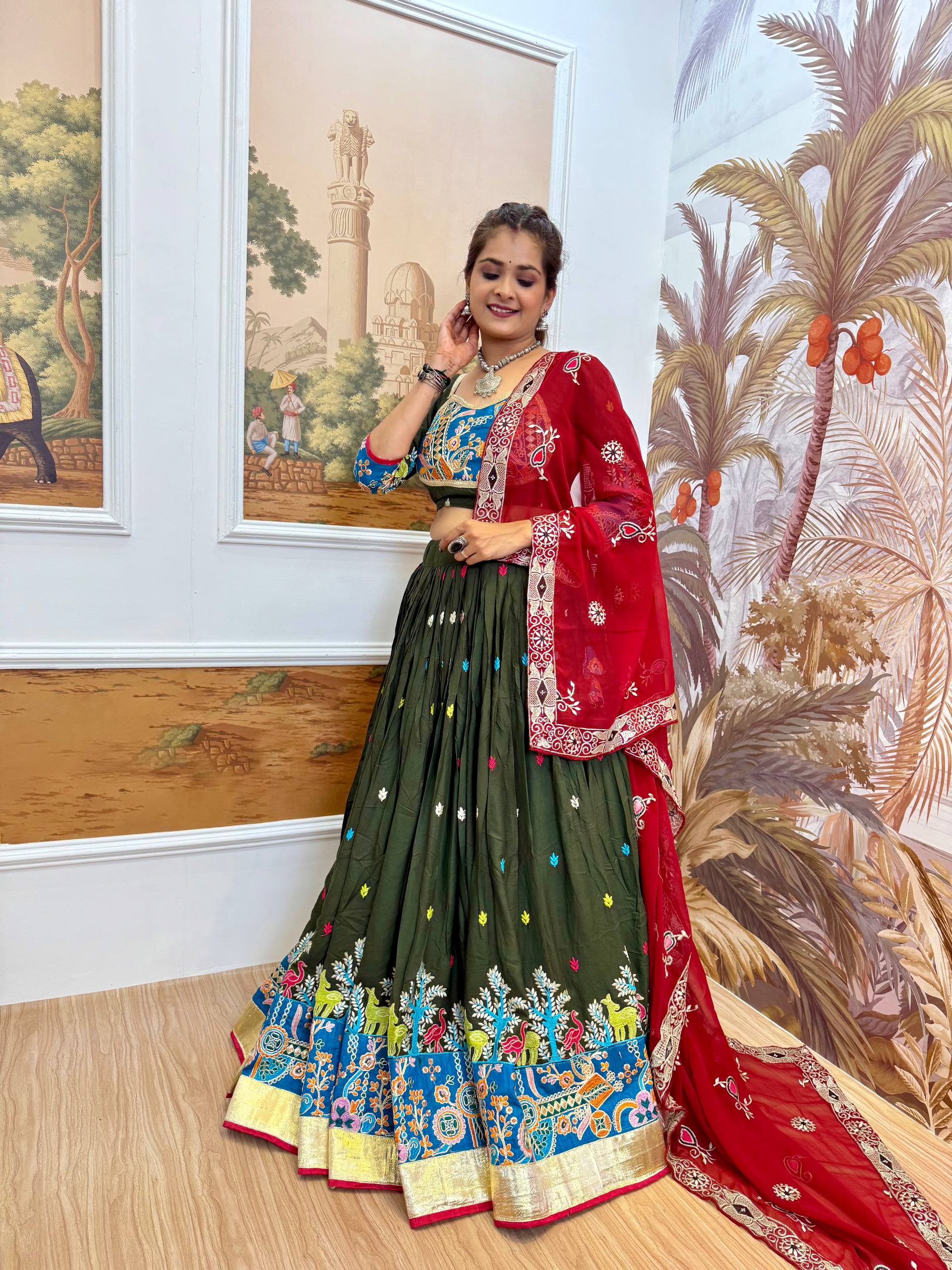 Lovely Black Rayon Embroidery Work Lehenga Choli
