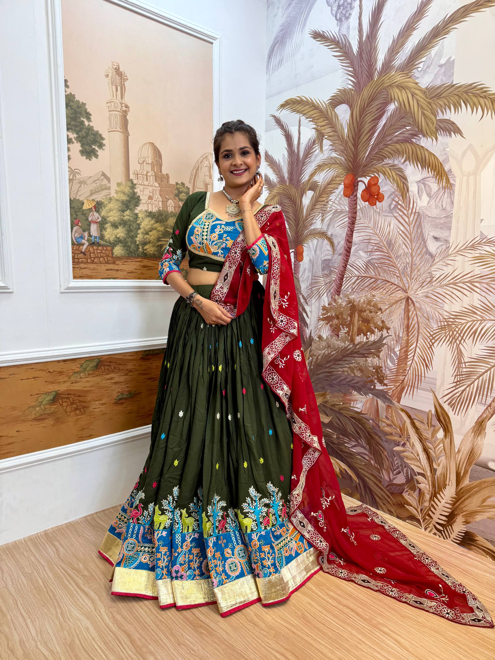 Lovely Black Rayon Embroidery Work Lehenga Choli