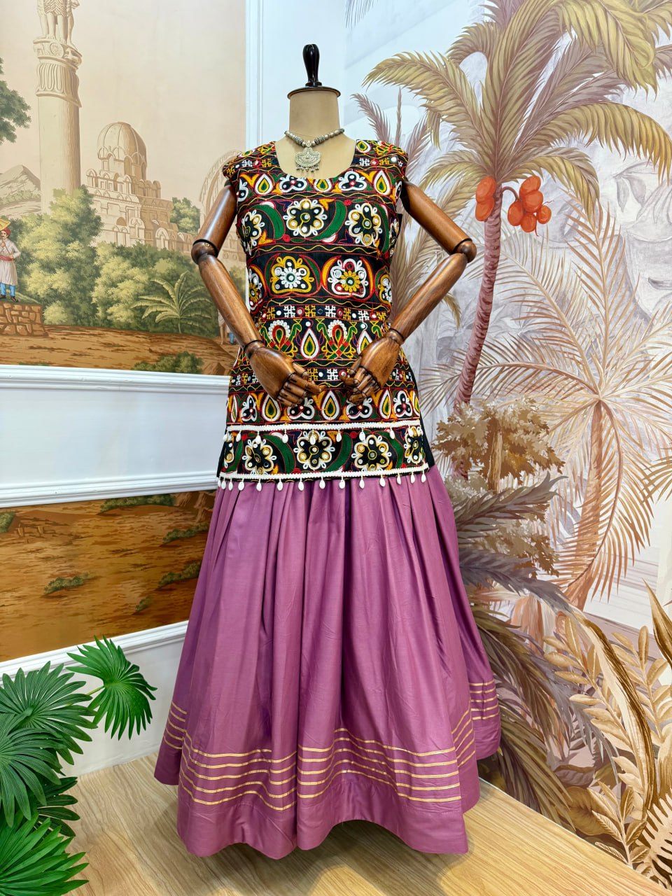 Lovely Black Rayon Ribbon Work Lehenga Choli For Navratri