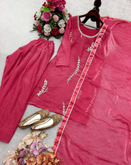 Designer Pink Fendy Silk Sequence Work Farshi Suit