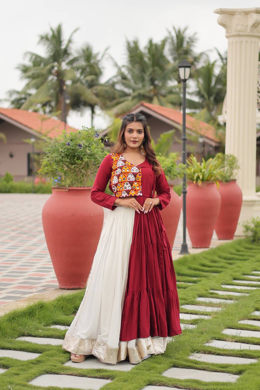 Dandiya Special Ravishing Purple Cotton Gamthi Work Lehenga Choli