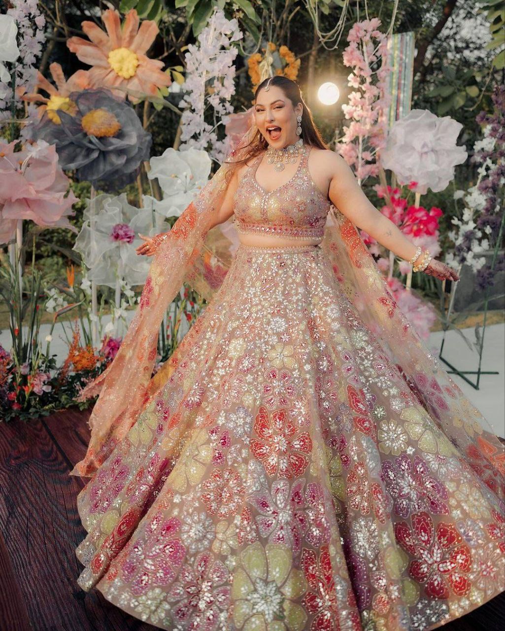 Ravishing Multicolor Georgette Thread Work Lehenga Choli