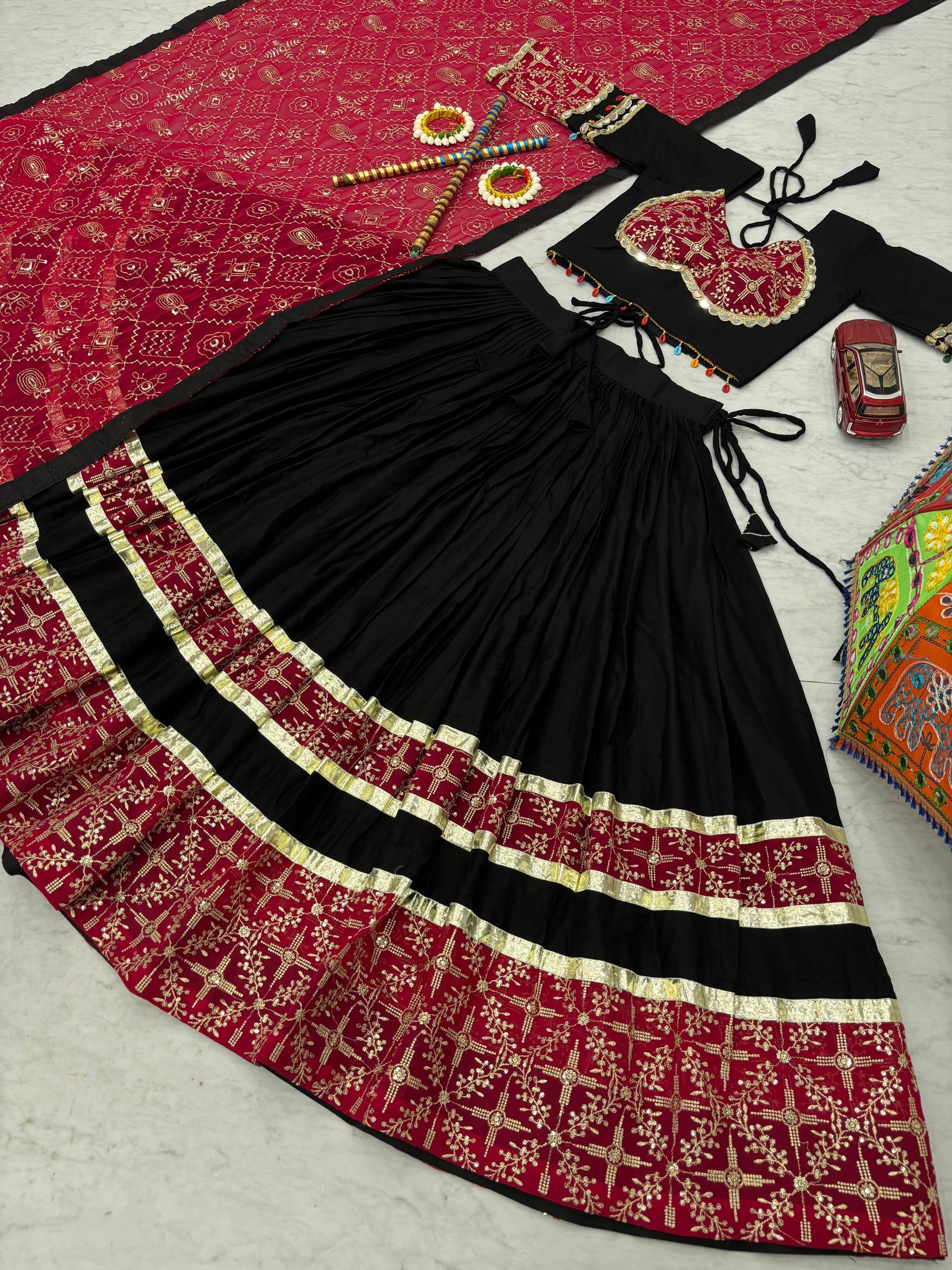 Daisy Mustard Cotton Embroidery Work Lehenga Choli