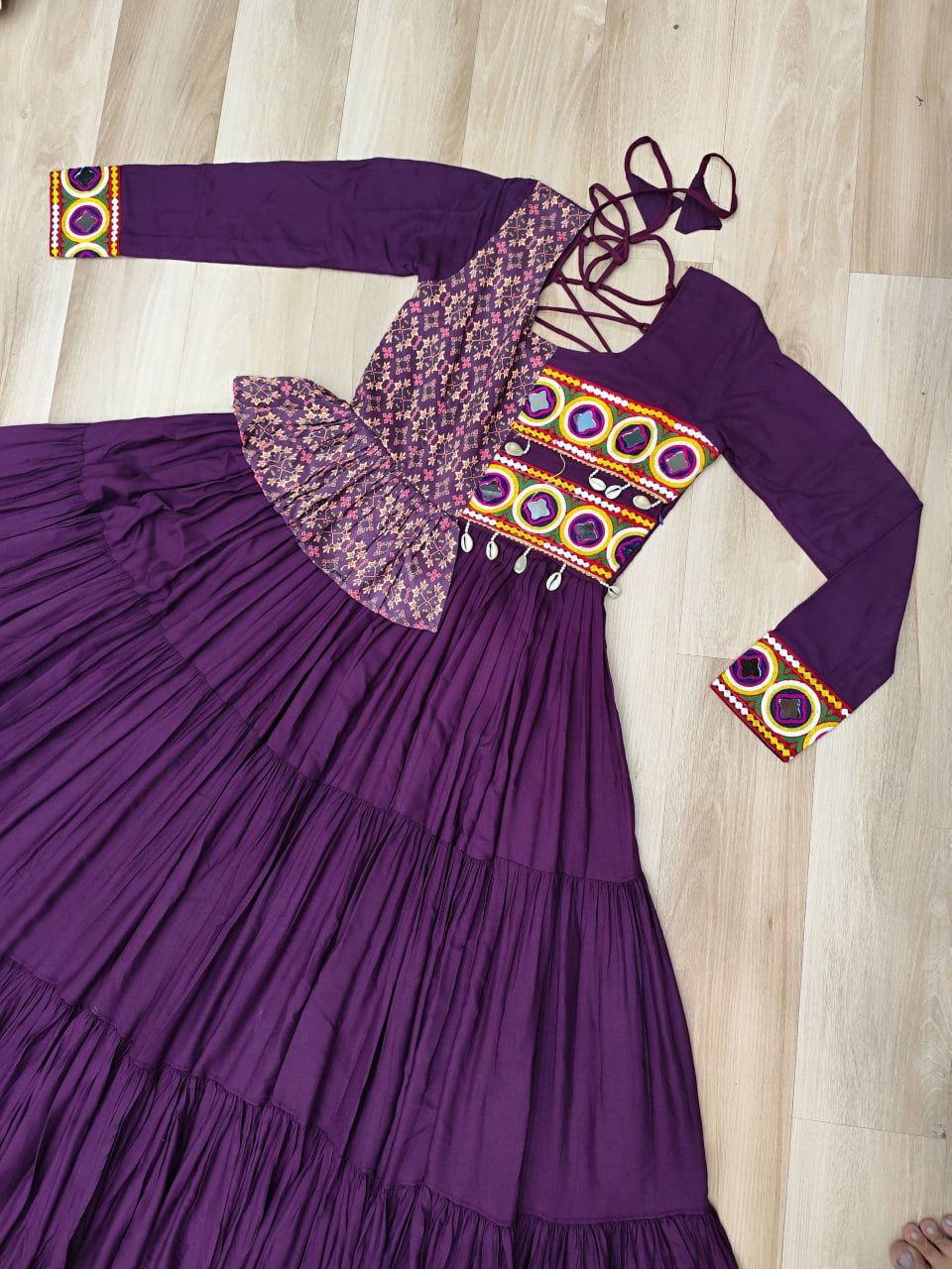 Amazing Pink Rayon Kutchi Work Gown