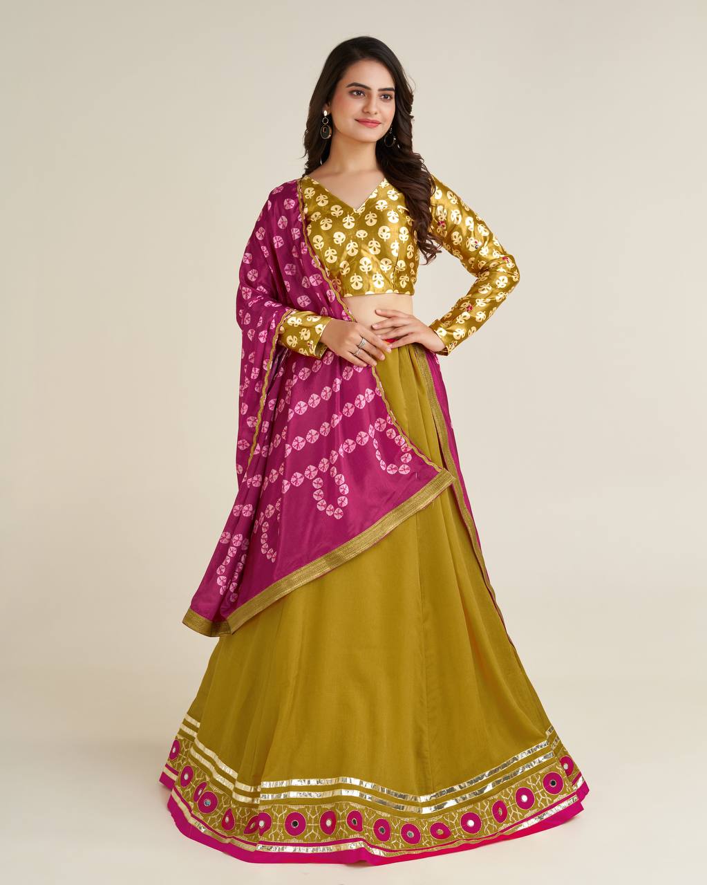 Ravishing Mustard Vichitra Silk Zari Work Lehenga Choli
