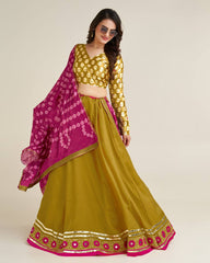 Ravishing Mustard Vichitra Silk Zari Work Lehenga Choli