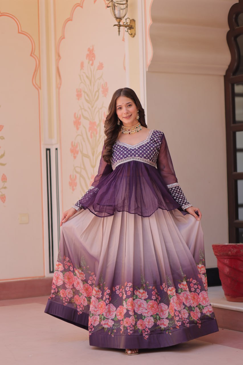 Trendy Red Chiffon Beads Embroidered Top With Lehenga