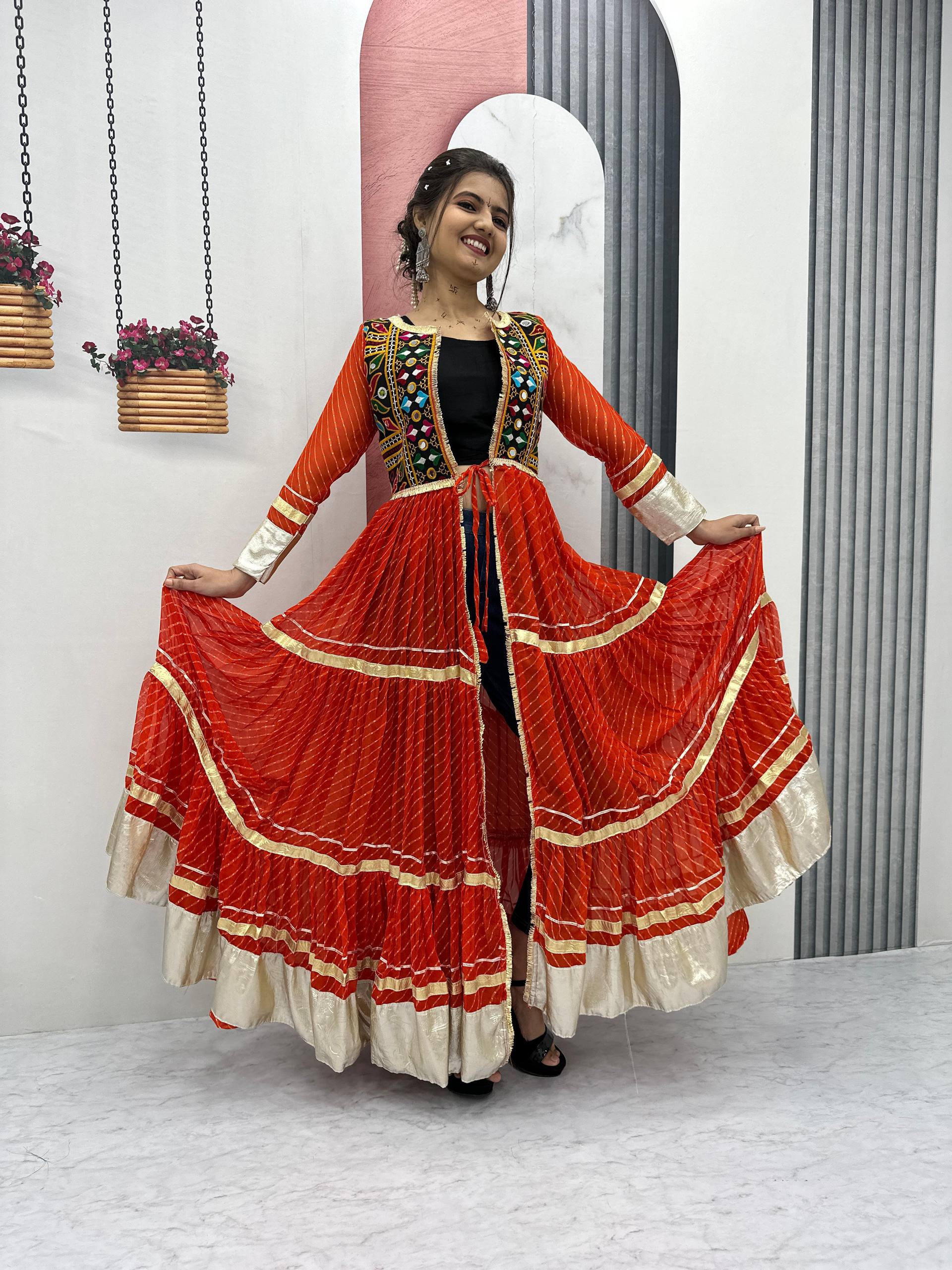 Gorgeous Pink Georgette Gamathi Work Shrug With Choli