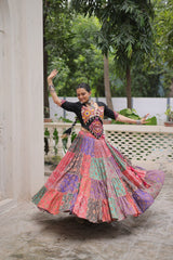 Navratri Collection Multicolor Cotton with Gamthi Embroidered Lehenga Choli