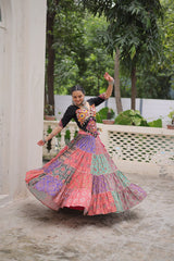 Navratri Collection Multicolor Cotton with Gamthi Embroidered Lehenga Choli
