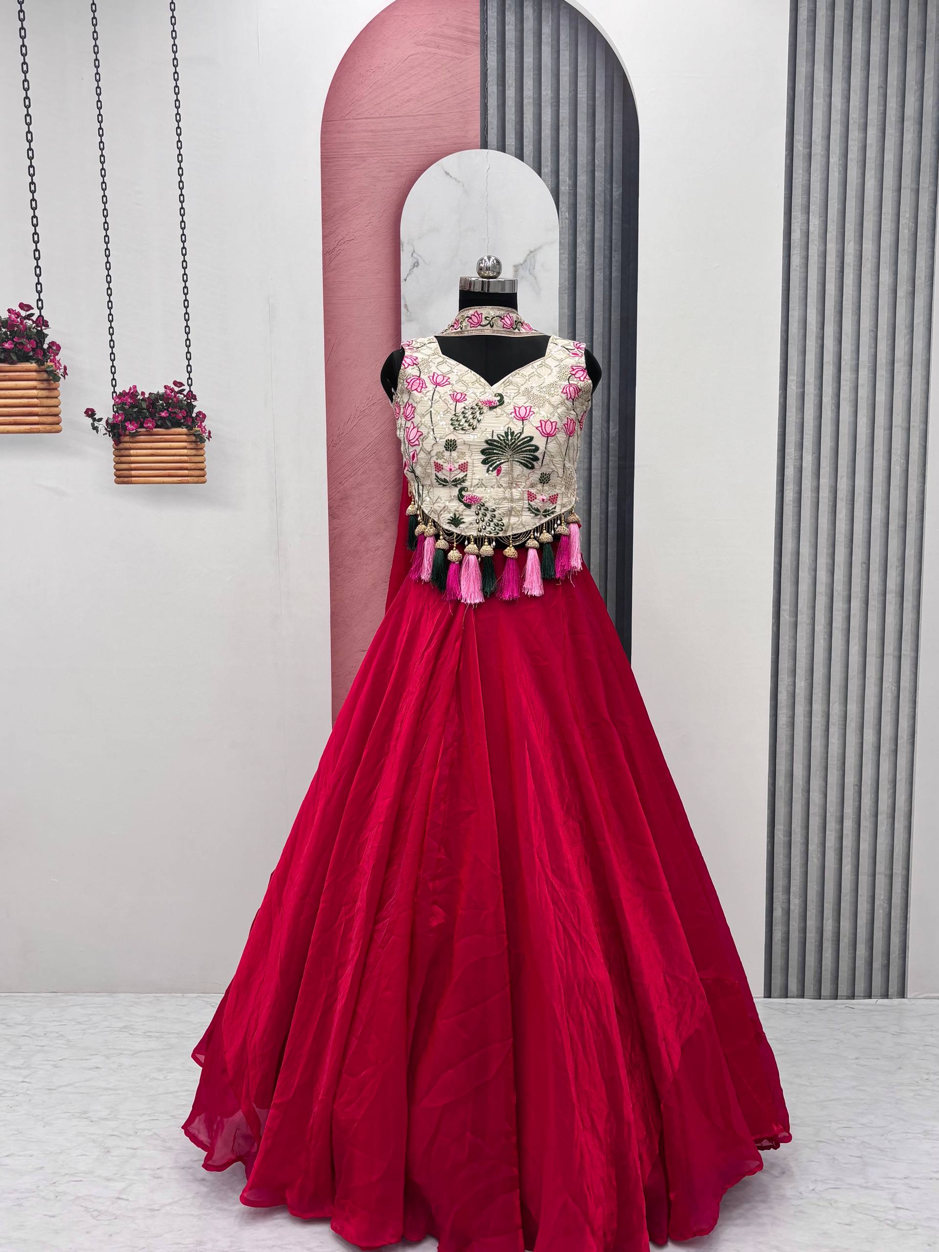 Ravishing Green Silk Embroidery Lehenga Choli