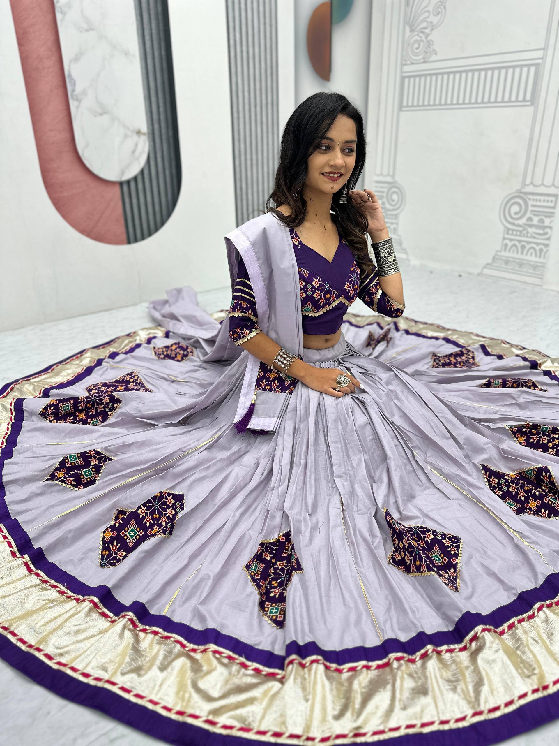 Awesome Pista Cotton Ribbon Work Lehenga Choli