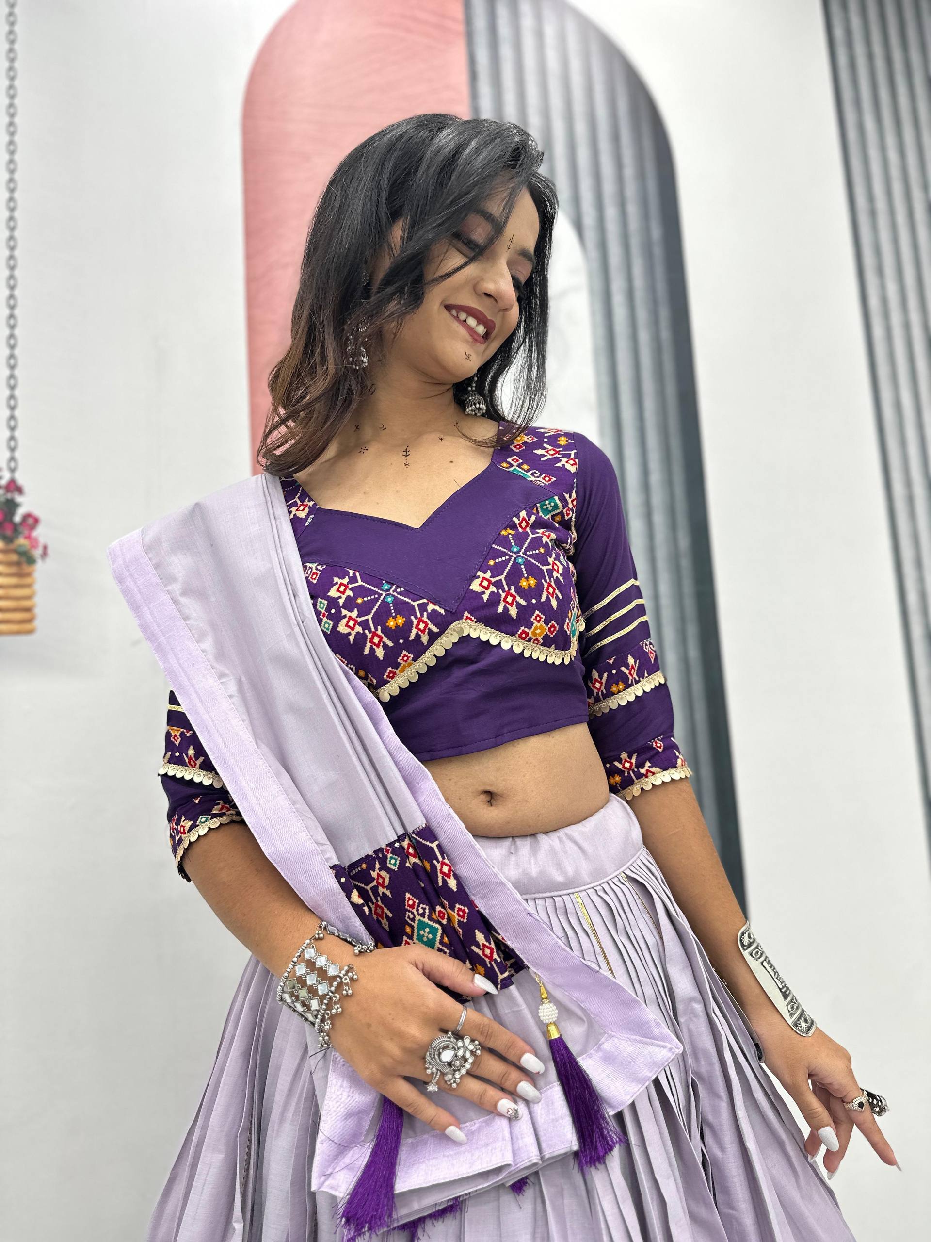 Awesome Pista Cotton Ribbon Work Lehenga Choli