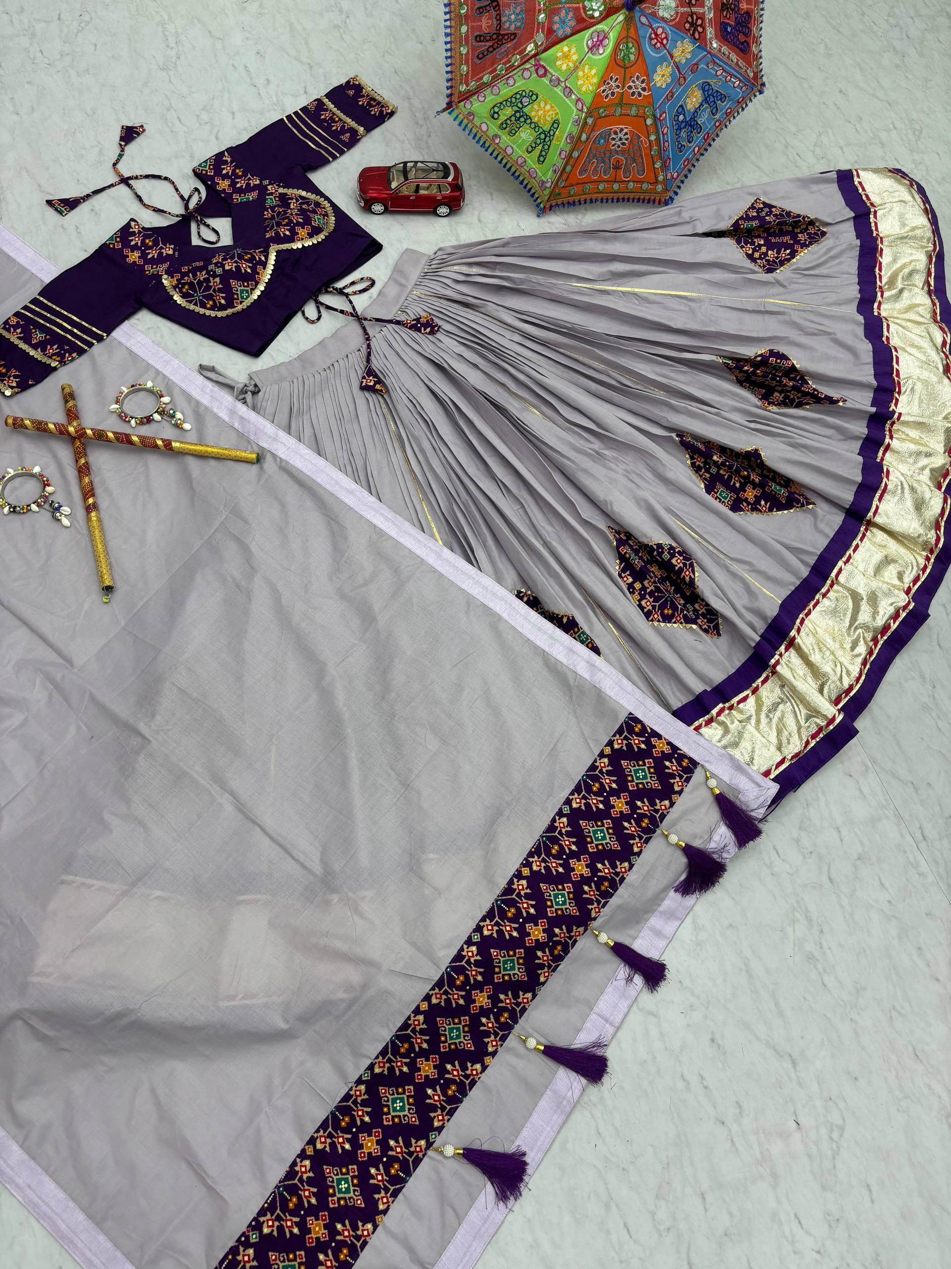 Awesome Pista Cotton Ribbon Work Lehenga Choli
