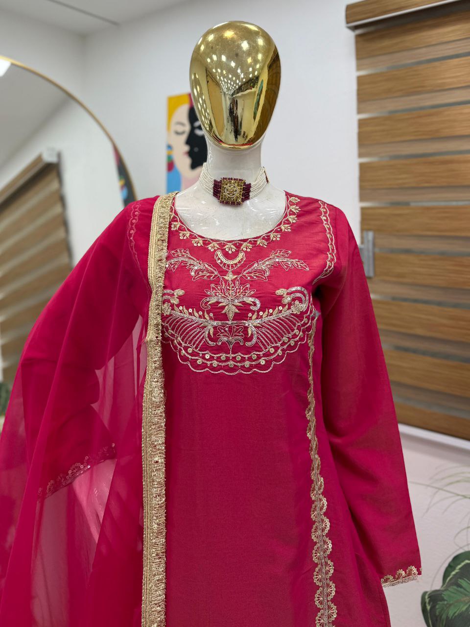 Stylish Lavender Roman Simar Silk Sequence Embroidery Sharara Suit