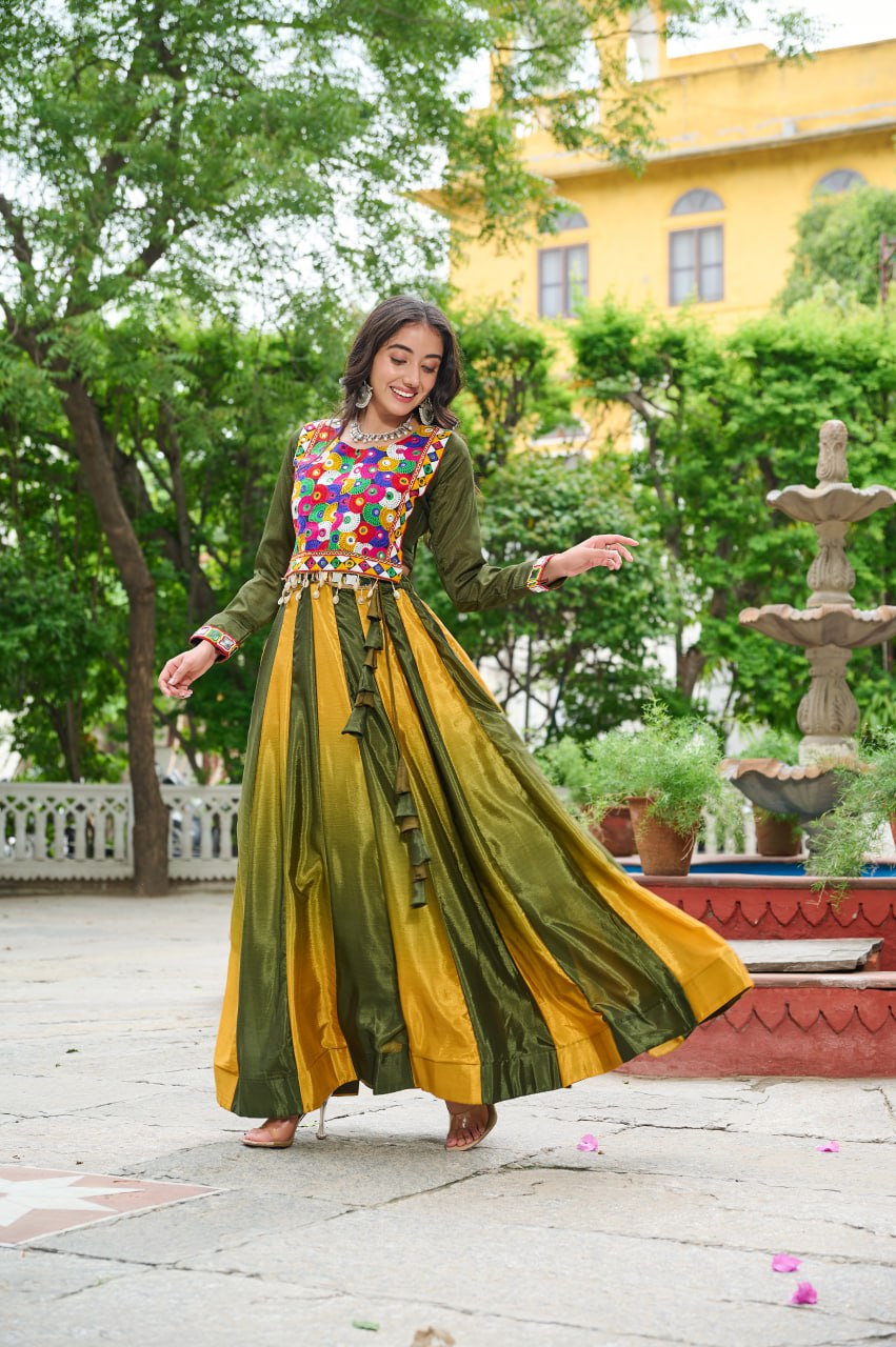 Trendy Sky Blue Chinon Embroidered Lehenga Choli