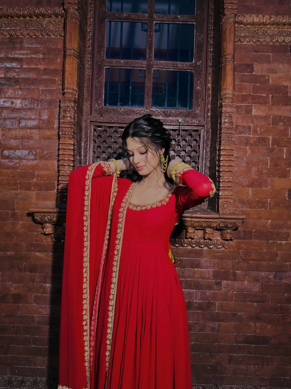 Stylish Green Georgette Embroidery Work Gown