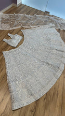 Trendy Silver Net Sequins Work Lehenga Choli