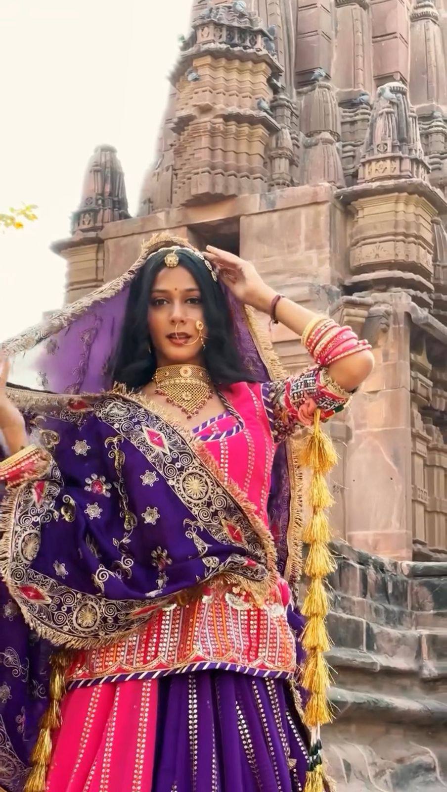 Pink Color Georgette Sequence Work Rajasthani Poshakh Lehenga