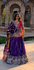 Pink Color Georgette Sequence Work Rajasthani Poshakh Lehenga