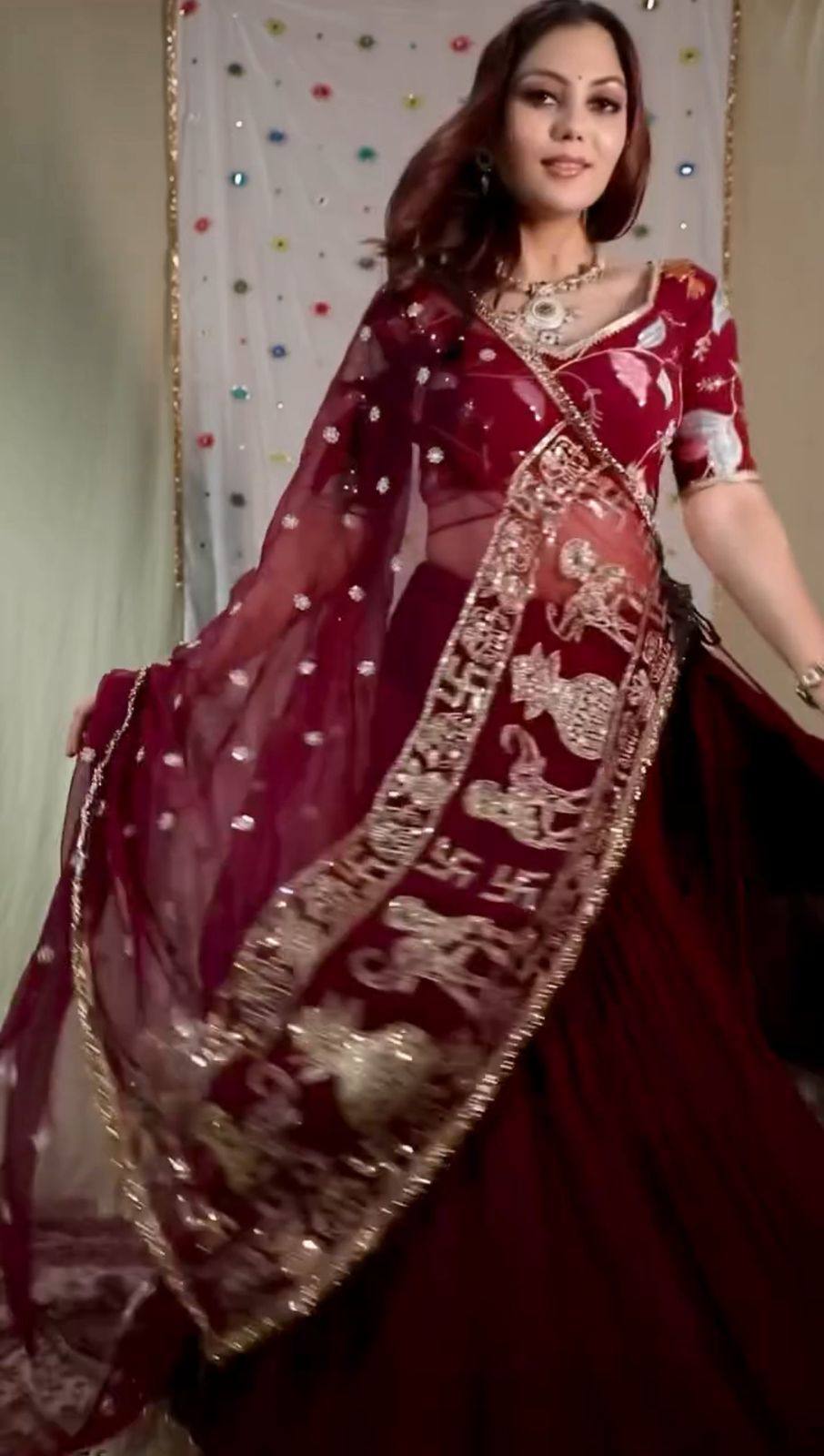 Stylish Maroon Fox Georgette Sequence Work Lehenga Choli