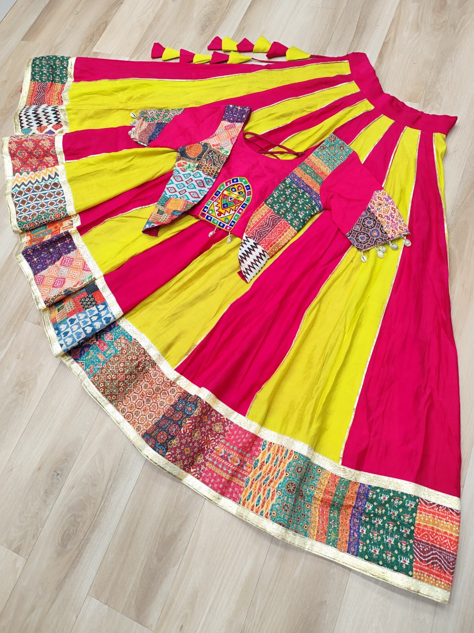 Navratri Special Pink Roman Work Lehenga Choli