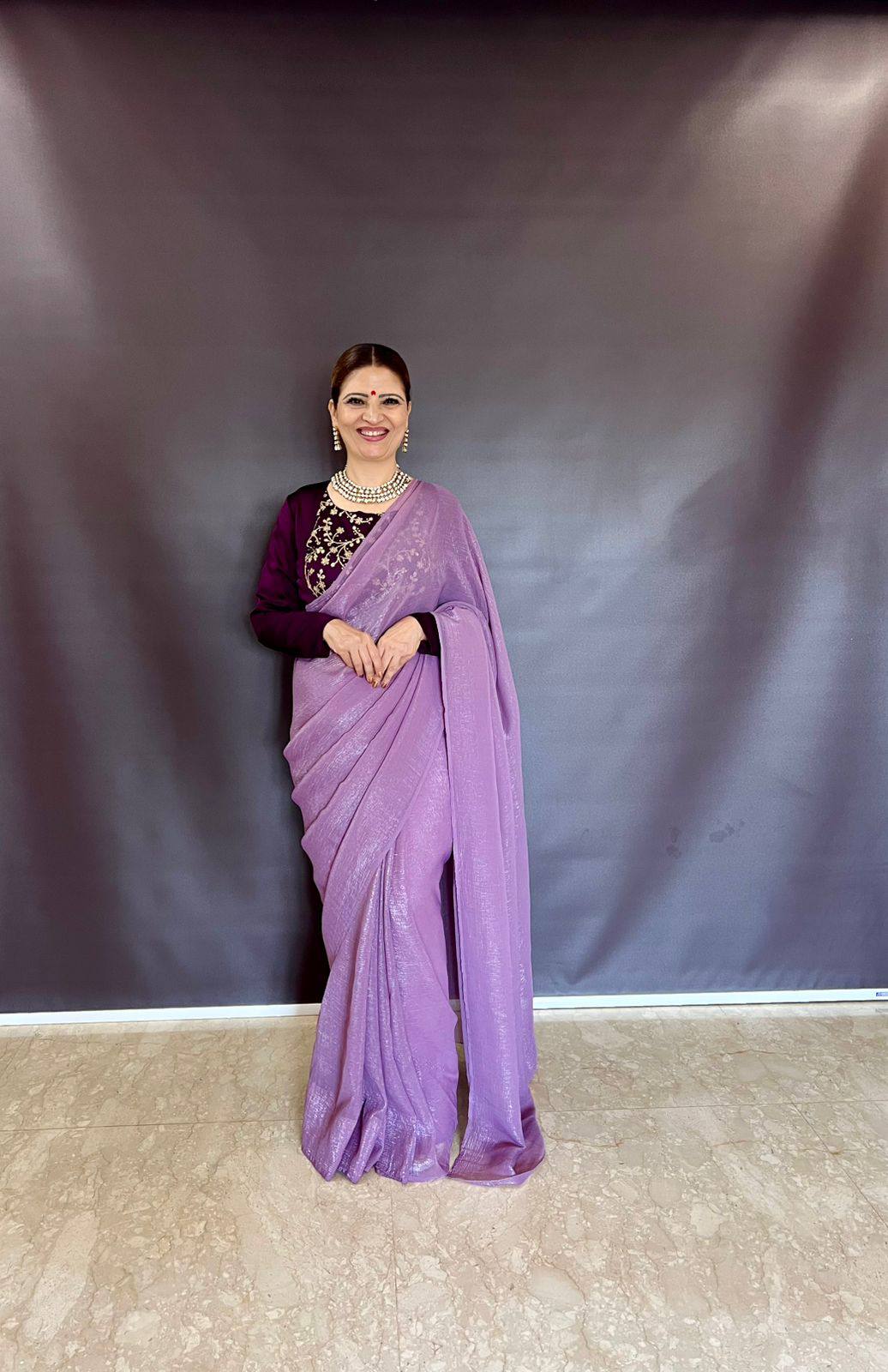 Trendy Yellow Sparkle Silk Sequence Work Saree