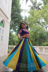 Gorgeous Multicolor Roman Gamthi Work Lehenga Choli