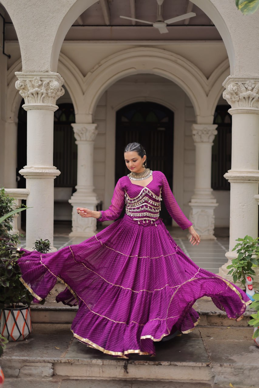 Navratri Collection Pink Color Mirror Work Lehenga Choli