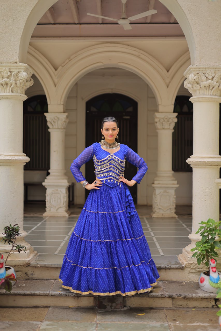 Navratri Collection Pink Color Mirror Work Lehenga Choli