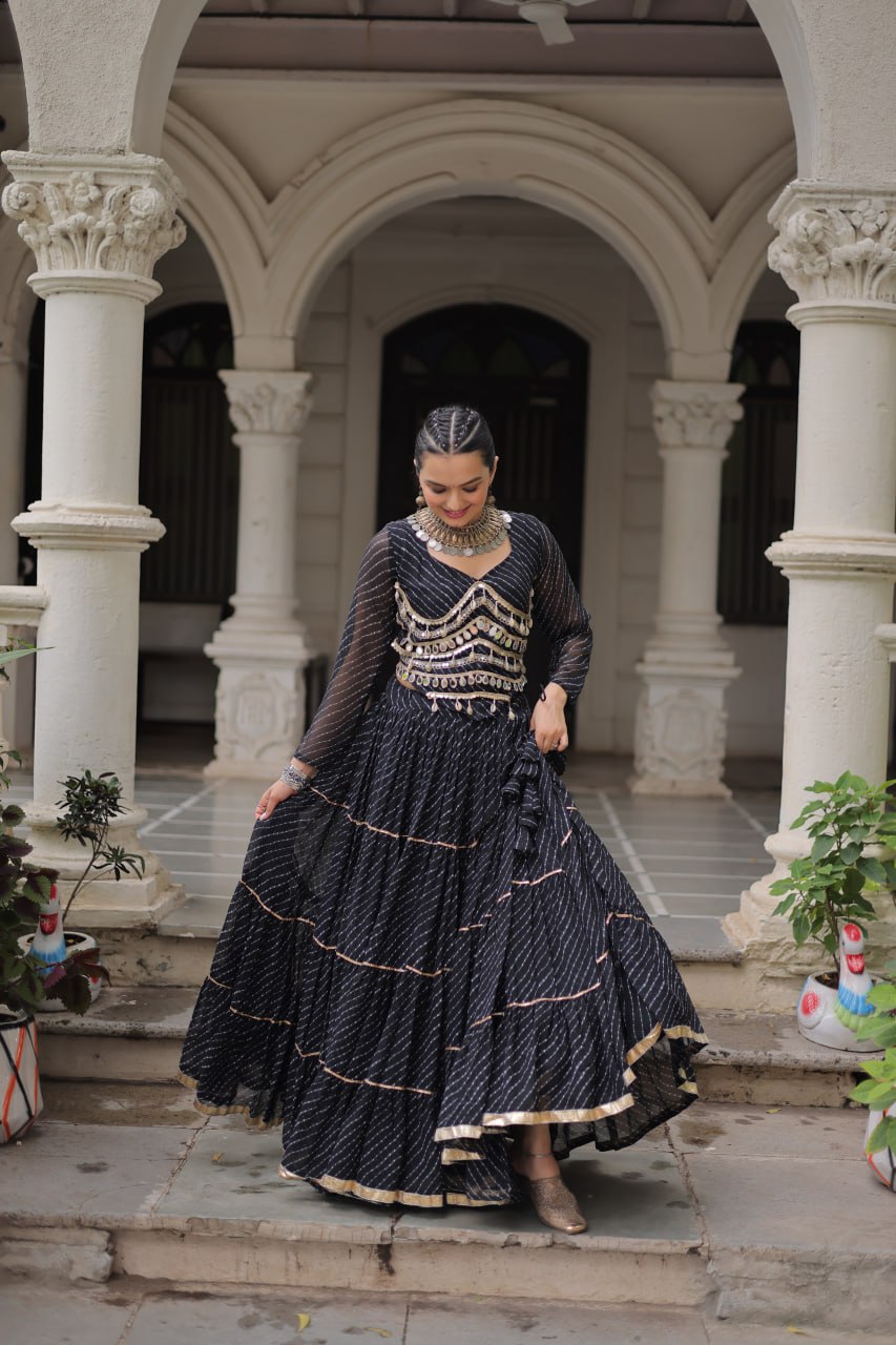 Navratri Collection Pink Color Mirror Work Lehenga Choli