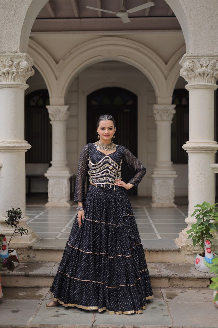 Navratri Collection Pink Color Mirror Work Lehenga Choli