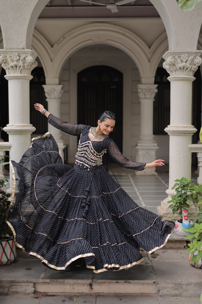 Navratri Collection Pink Color Mirror Work Lehenga Choli