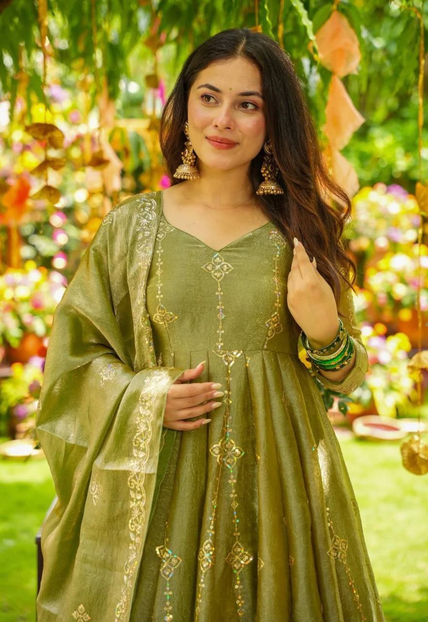 Trendy Pink Silk Sequence Work Sharara Suit