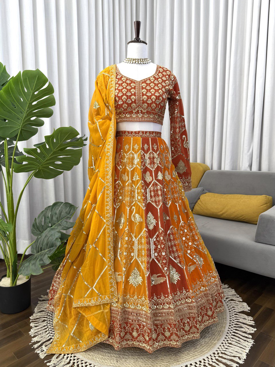 Exclusive Pink Color Georgette Thread Work Lehenga Choli