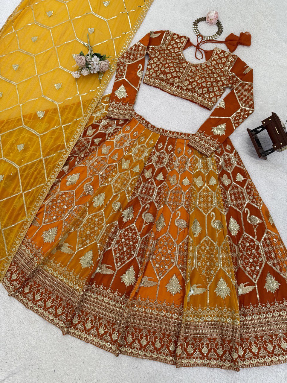 Exclusive Pink Color Georgette Thread Work Lehenga Choli