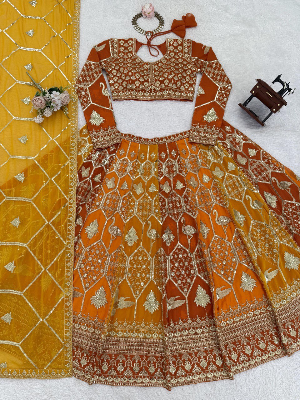 Exclusive Pink Color Georgette Thread Work Lehenga Choli