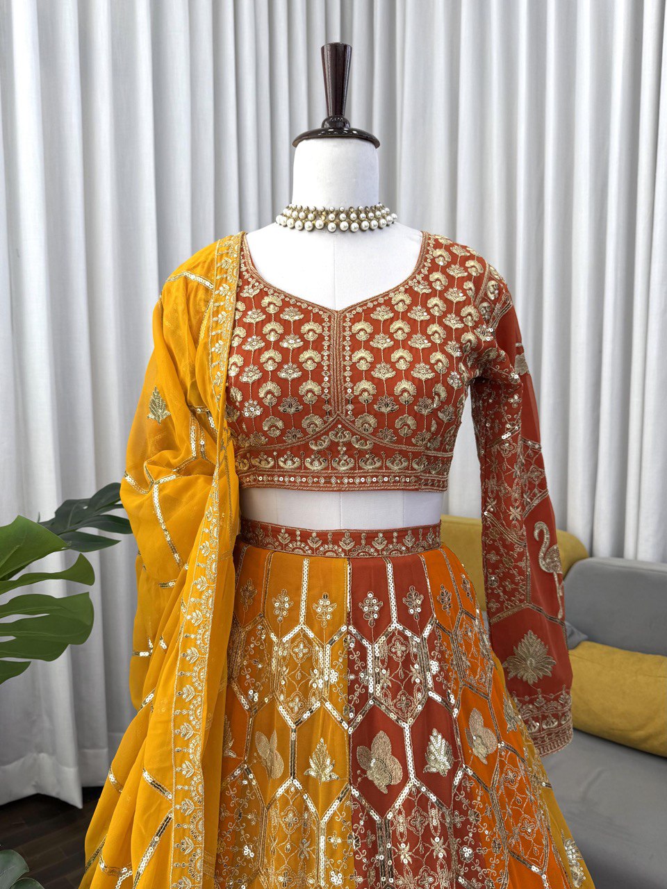 Exclusive Pink Color Georgette Thread Work Lehenga Choli