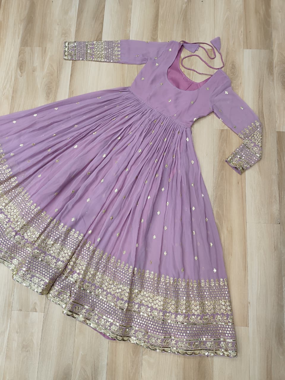 Trendy Sky Blue Color Georgette Embroidery Gown