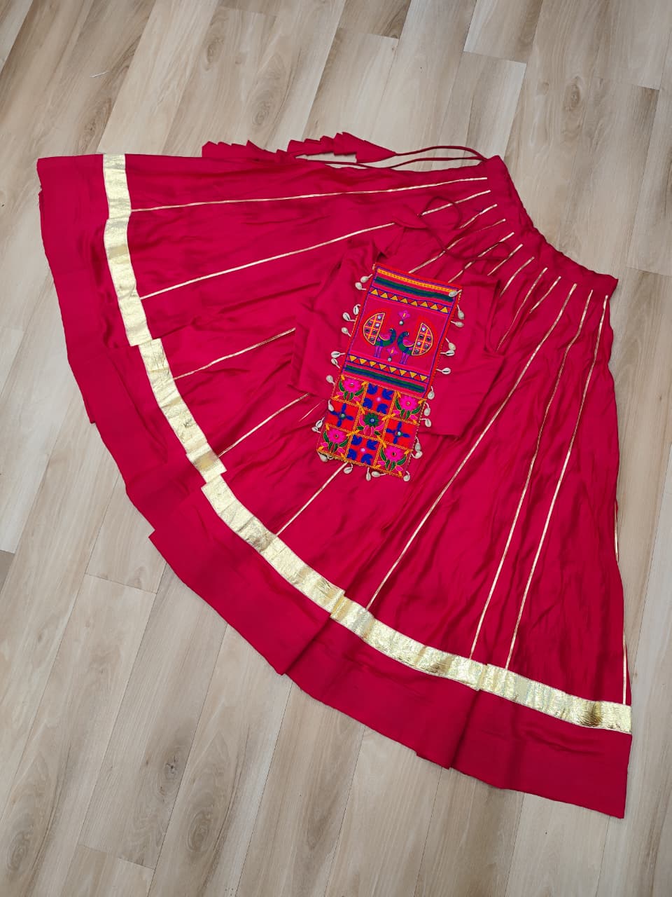 Pink Color Kutchi Embroidered Work Lehenga Choli For Navratri Wear