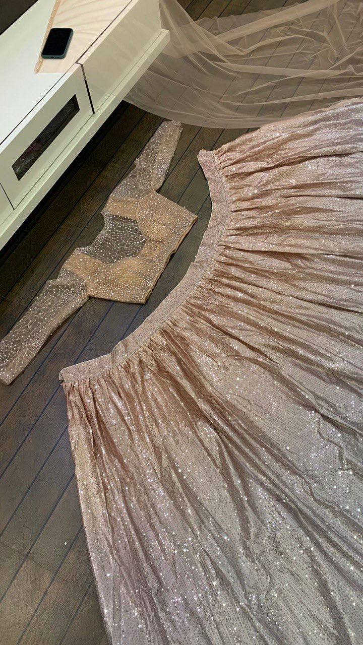 Wedding Wear Beige Color Sequence Work Lehenga Set