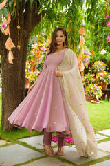 Pretty Sky Blue Color Georgette Palazzo Suit