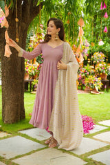 Pretty Sky Blue Color Georgette Palazzo Suit