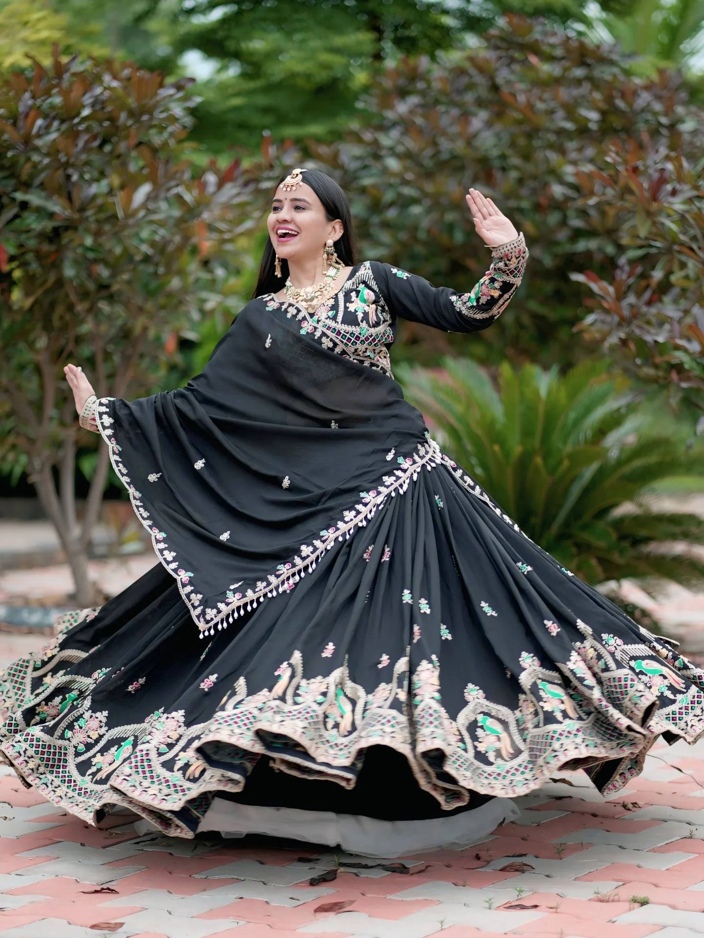 Lovely Black Color Embroidery Work Lehenga Choli