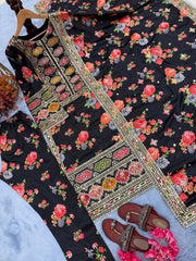 Trendy Black Color Work Anarkali Suit